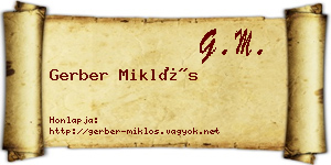 Gerber Miklós névjegykártya